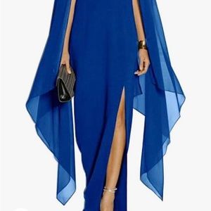 Worn once for fun special occasion. Fun and festive,flattering flowing sleeves.